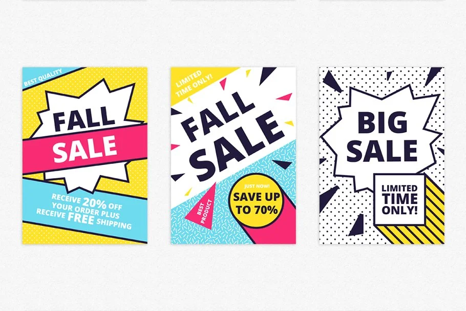 27款孟菲斯风格撞色促销海报 - Image 4