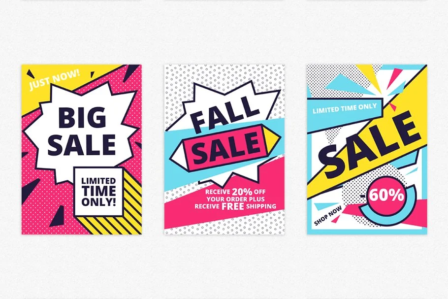 27款孟菲斯风格撞色促销海报 - Image 7