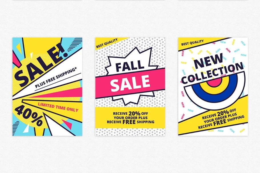 27款孟菲斯风格撞色促销海报 - Image 9