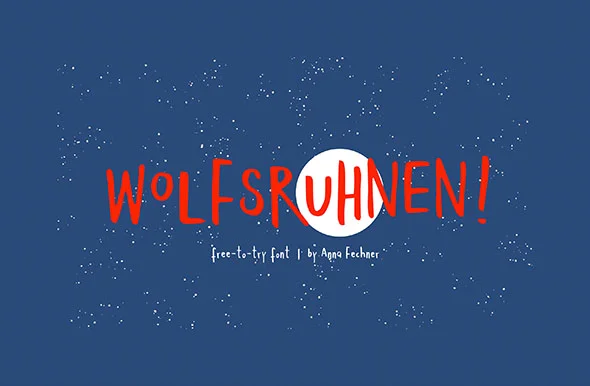 Wolfsruhnen 可爱儿童卡通手写英文字体品牌logo标识排版版式字体 - Image 1