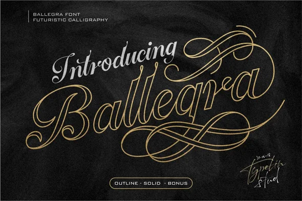 Ballegra Script Outline & Solid. - Image 1