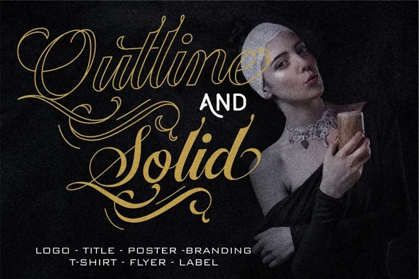 Ballegra Script Outline & Solid. - Image 4