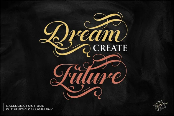 Ballegra Script Outline & Solid. - Image 8