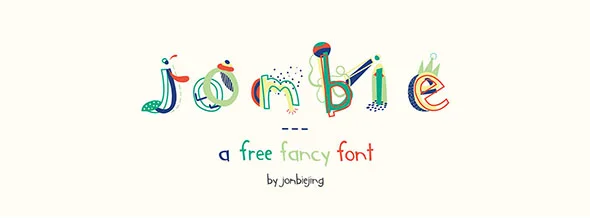 Jombie 商用可爱儿童卡通插画风格英文字体logo标识海报字体下载 - Image 2