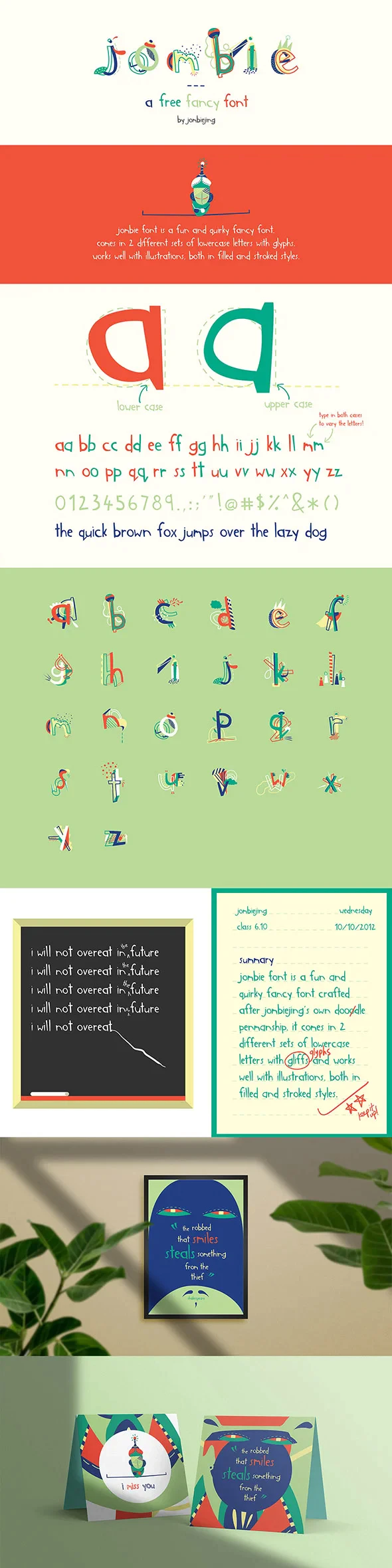 Jombie 商用可爱儿童卡通插画风格英文字体logo标识海报字体下载 - Image 1