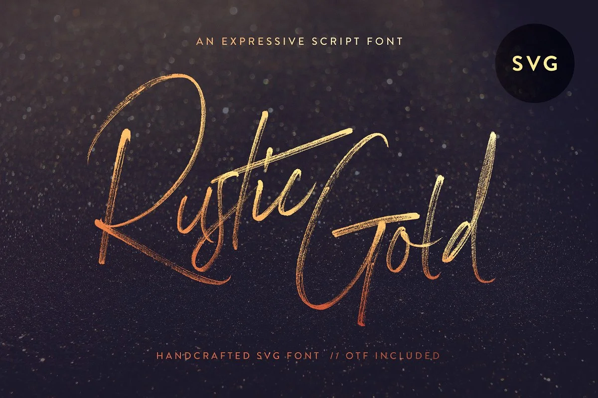 Rustic Gold SVG Brush Script - Image 1