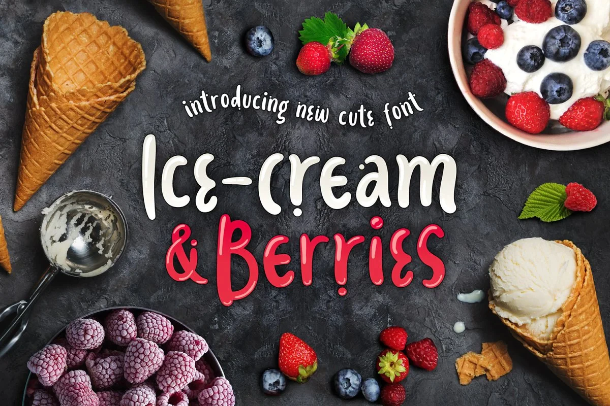 Ice-cream & Berries Font - Image 1