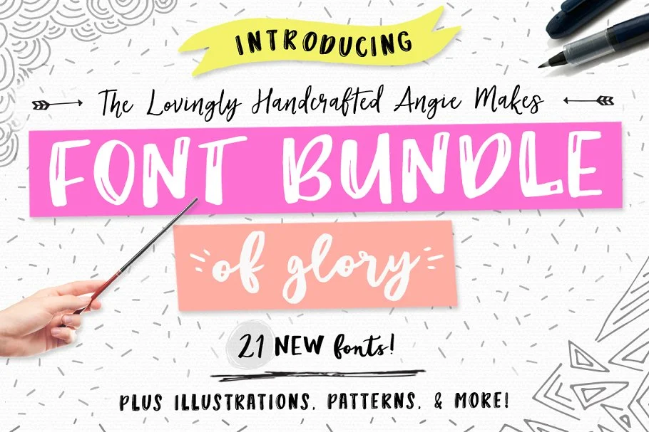 Angie Makes Font Bundle of Glory英文手写花体 - Image 1