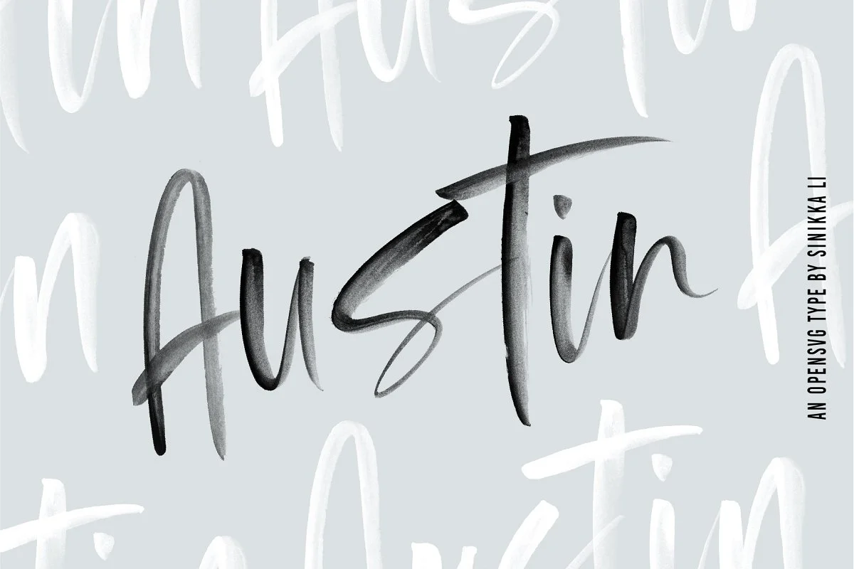 Austin | OpenSVG Watercolor Font - Image 1